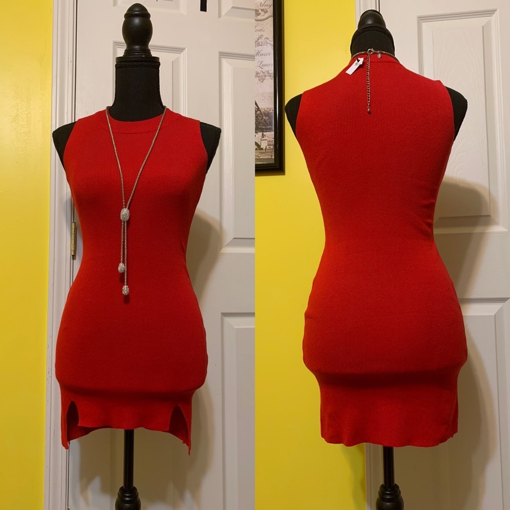 True Red body fit dress